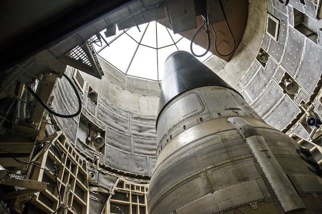 A deactivated Titan II nuclear intercontinental ballistic missile, or ICBM, is seen in a silo at the Titan Missile Museum on May 12, 2015 in Green Valley, Ariz.