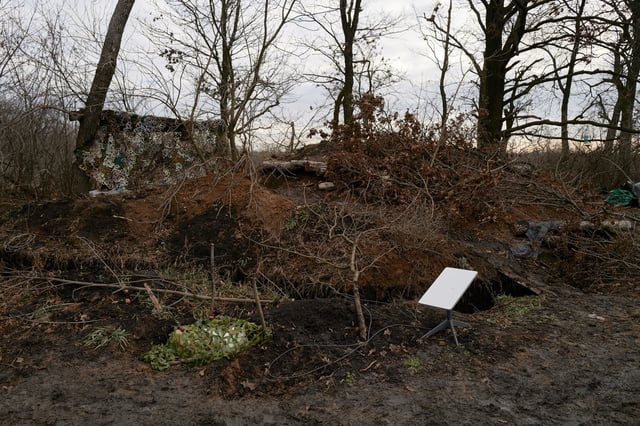 A Starlink system to receive internet is positioned on the frontline on December 28, 2023 in Donetsk, Ukraine.