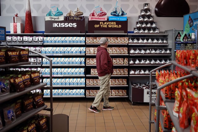 A shopper browses candy at Hershey's Chocolate World in Hershey, Pennsylvania, on Thursday, Nov. 11, 2021.