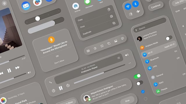 visionOS contains several translucent visual elements with a blur effect