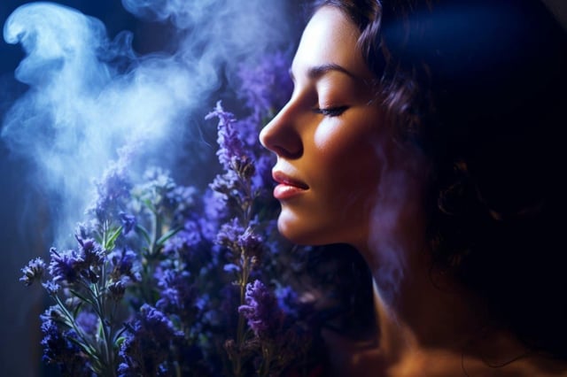 In this study, Young presented study participants with a series of opaque glass vials containing potent familiar scents – from oranges and ground coffee to shoe polish, and even Vicks VapoRub. Credit: Neuroscience News