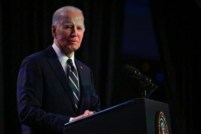 Joe Biden during the National Association of Counties Legislative Conference in Washington on Feb. 12, 2024. 