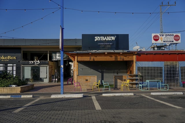 Businesses closed due to the Israel-Hamas war in Sderot, Israel, seen on February 11, 2024.