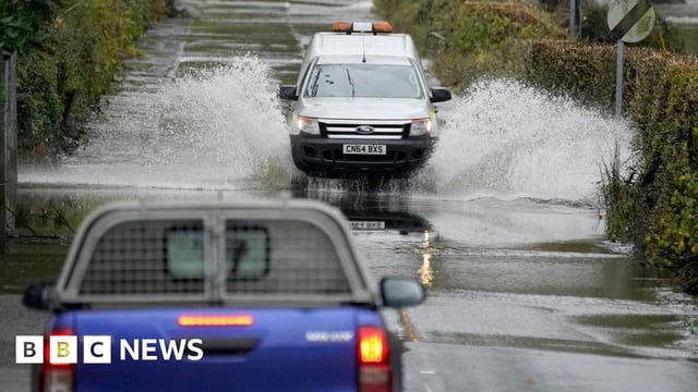 A flooded road