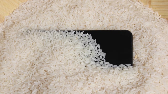 Save the rice for cooking, says Apple.