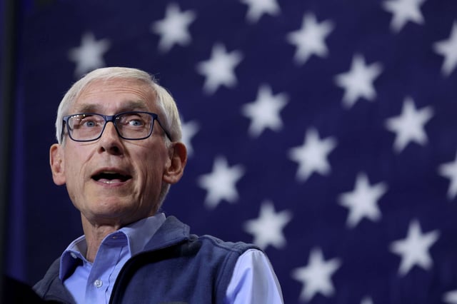 Wisconsin Governor Tony Evers speaks at a rally on October 29, 2022, in Milwaukee, Wisconsin.