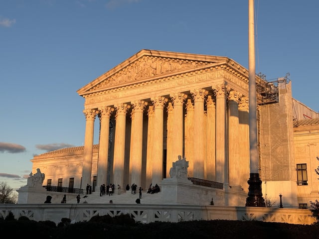The four consolidated challenges to an EPA air pollution rule, fast-tracked off the justices' emergency docket in December, headlined Wednesday's arguments. (Katie Barlow)