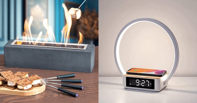 fire pit and alarm clock