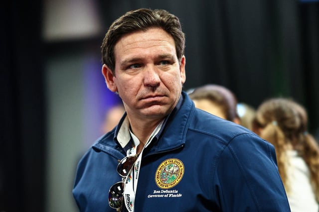 Florida Governor Ron DeSantis at Daytona International Speedway on Feb. 19, 2024 in Daytona Beach, Fla.