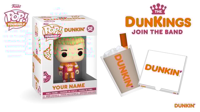 From now through March 1, 2024, you can get a limited-edition Pop! Yourself figure with the Dunkin’ DunKings’ tracksuits and coffee accessories. Priced at $30, each Pop! will come in a special Dunkin’ branded box.