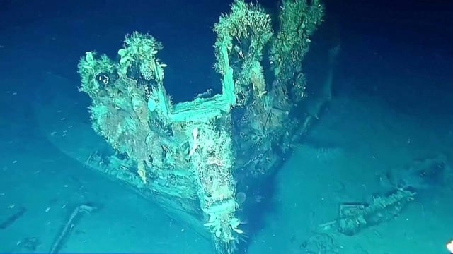 The launch and recovery system robot of the underwater remotely operated vehicle tasked with exploring the treasure of the San Jose galleon is seen inside a naval base in Cartagena. Photo: Reuters