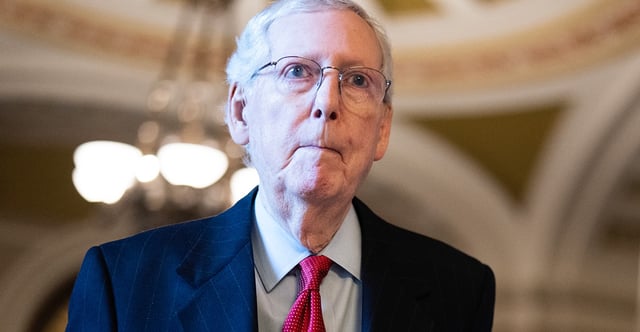 A full impeachment trial of Homeland Security Secretary Alejandros Mayorkas "would be the best way to go forward," says Senate Minority Leader Mitch McConnell, pictured Feb. 6 in the Capitol. (Photo: Tom Williams/CQ-Roll Call, Inc/Getty Images)