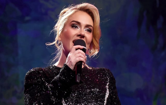 Adele performs live in Las Vegas in January 2024. Credit: Kevin Mazur/Getty Images