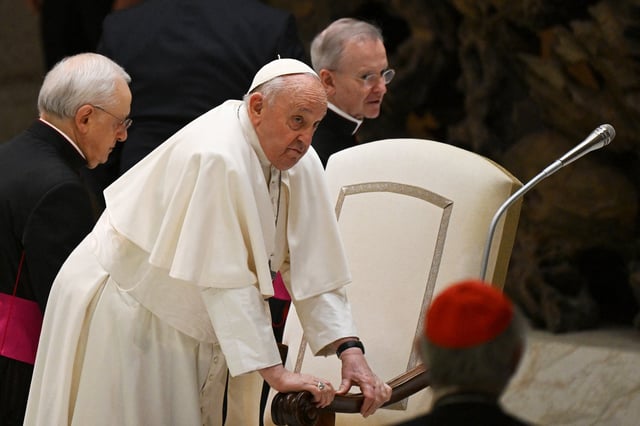 Pope Francis during an audience at The Vatican on Wednesday.