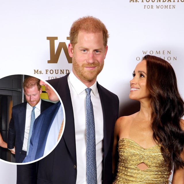 Prince Harry and Meghan Markle are seen at the Women of Vision gala at The Ziegfeld Theatre, in  in New York City, on May 16, 2023. They were followed by photographers after they left the venue.
