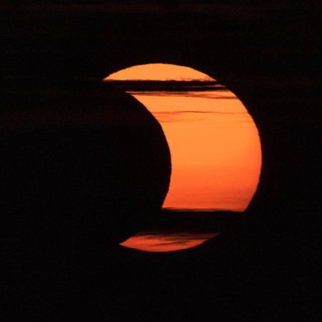 A view of the moon passing in front of the sun during the total solar eclipse that occurred in 2017.