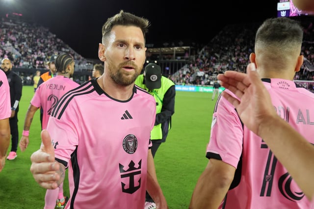 Inter Miami CF forward Lionel Messi (10) reacts after the game against Real Salt Lake at Chase Stadium in Fort Lauderdale, Fla. on Feb 21, 2024.