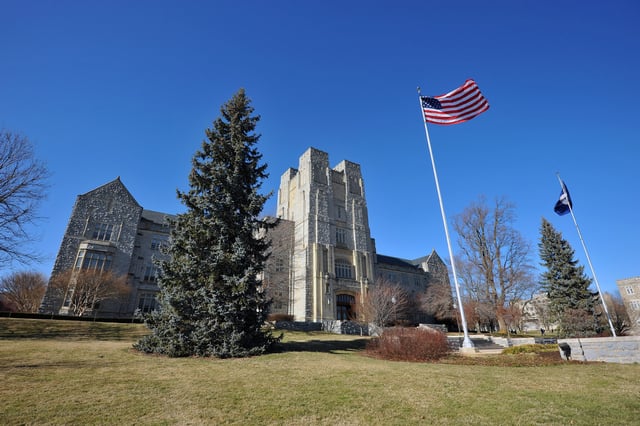 Burruss Hall on the campus of Virginia Tech, in Blacksburg, Va., on February 21, 2013.