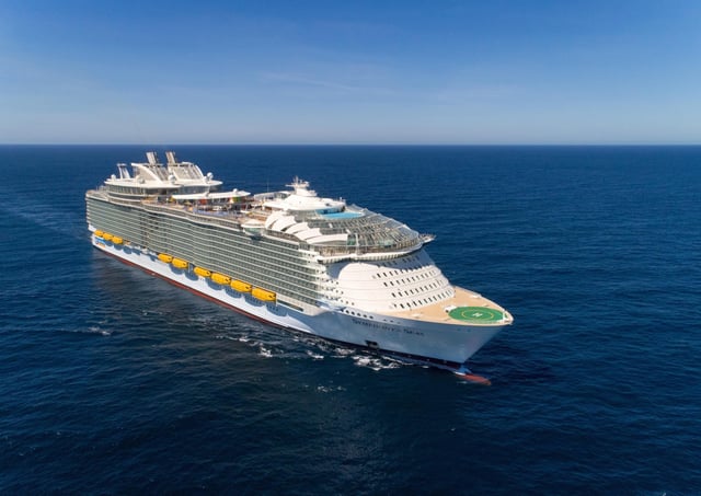 Symphony of the Seas on approach to the Strait of Gibraltar on March 24, 2018. 