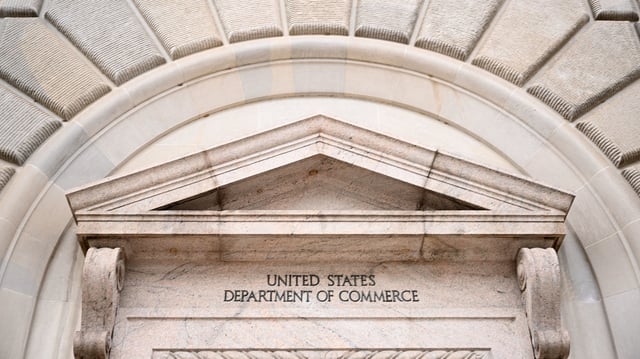 The US Department of Commerce building is seen in Washington, DC, on February 2.