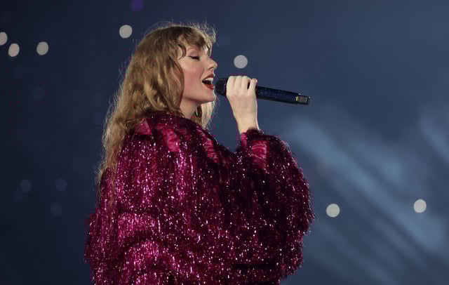 Taylor Swift performs during "Taylor Swift | The Eras Tour" at the National Stadium on March 02, 2024 in Singapore. (Photo by Ashok Kumar/TAS24/Getty Images)