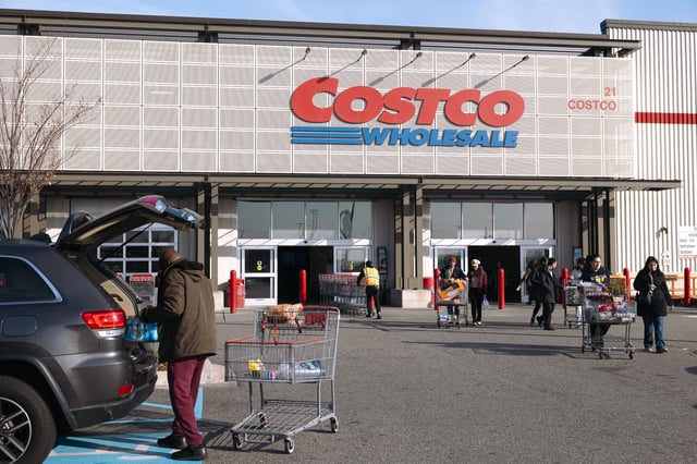 Shoppers outside a Costco store in Bayonne, New Jersey, US, on Saturday, Dec. 9, 2023.
