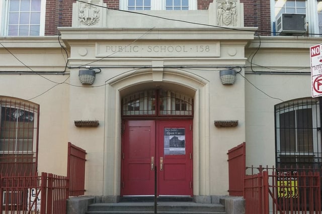 The entrance to P.S. 158 in East New York