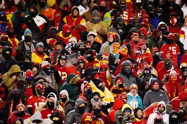 Fans during the AFC Wild Card Playoffs between the Miami Dolphins and the Kansas City Chiefs on Jan. 13, 2024 in Kansas City.