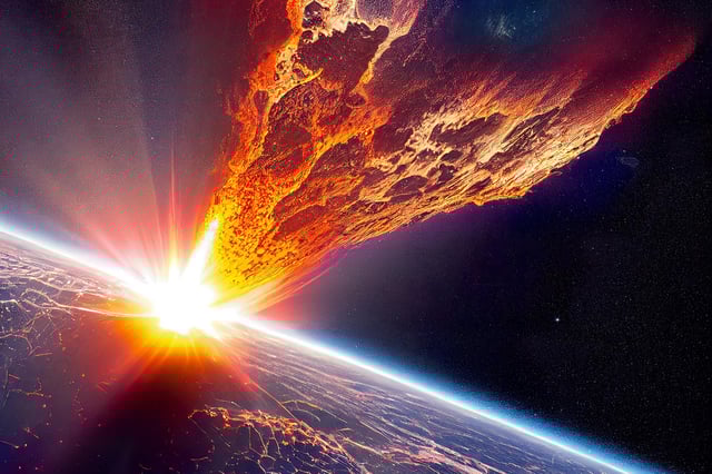 Fiery Meteorite Earth Artist's Illustration