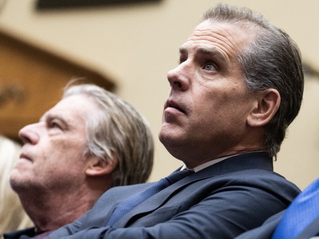 Hunter Biden and his attorneys Abbe Lowell, right, and Kevin Morris, left, attend the House Oversight and Accountability Committee markup titled "Resolution Recommending That The House Of Representatives Find Robert Hunter Biden In Contempt Of Congress," in Rayburn Building on Wednesday, January 10, 2024. Biden sat in the audience for about 20 minutes. (Tom Williams/CQ-Roll Call, Inc via Getty)