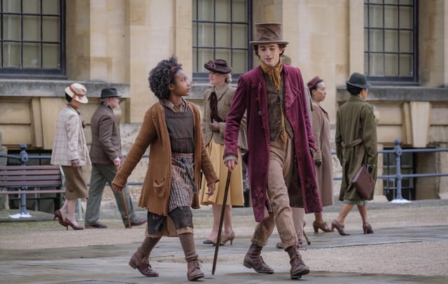 Calah Lane and Timothée Chalamet in 'Wonka' CREDIT: Courtesy of Warner Bros. Pictures
