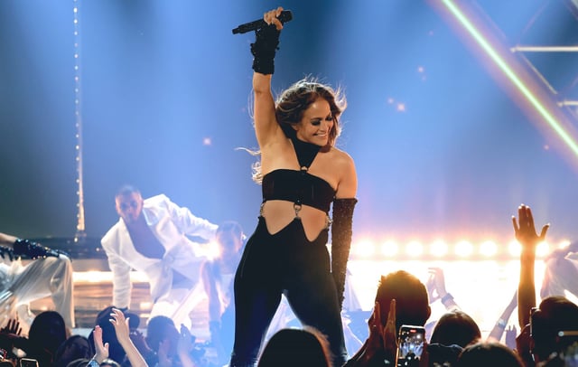 Jennifer Lopez performs onstage at the 2022 iHeartRadio Music Awards at The Shrine Auditorium in Los Angeles, California on March 22, 2022. (Photo by Kevin Winter/Getty Images)