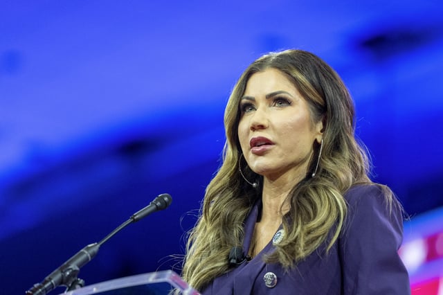 Kristi Noem during the Conservative Political Action Conference in Oxon Hill, Md., on Feb. 23, 2024. 