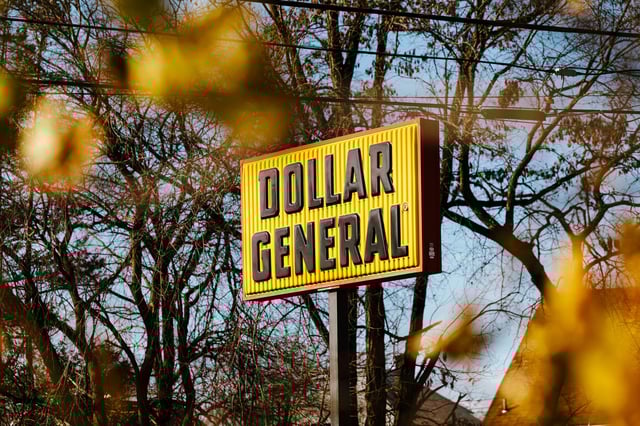 Signage outside a Dollar General store in Germantown, New York, US, Thursday, Nov. 30, 2023.