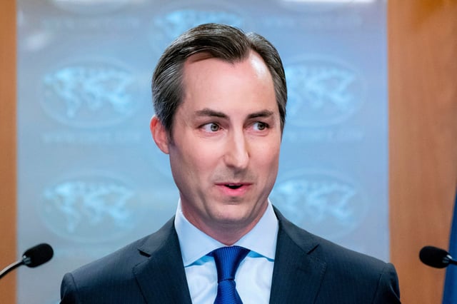 State Department spokesperson Matthew Miller during a news briefing at the State Department, in Washington, on July 18, 2023.