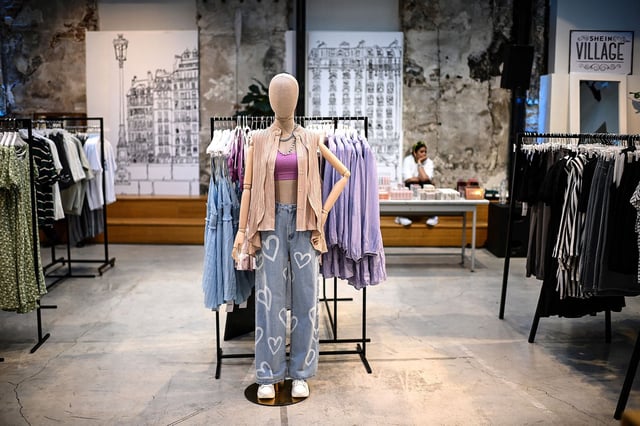 A Paris pop-up store by Chinese fashion brand Shein, pictured in May 2023.