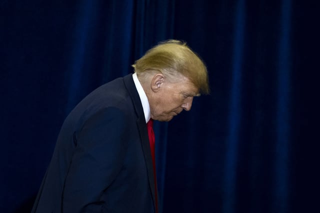 Donald Trump during a "Commit to Caucus" rally in Mason City, Iowa, on Jan. 5, 2024. 