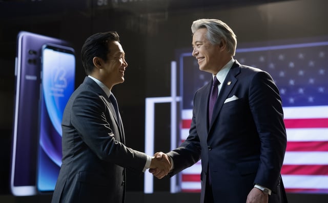 AI Generated image of a Samsung exec meeting a US gov official