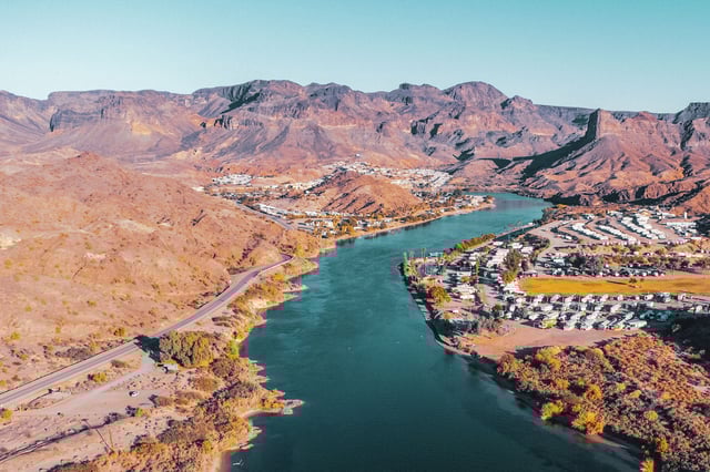 The Colorado River at the border of Arizona and California, where the worm was detected. 