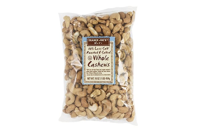 Wenders LLC recalls Trader Joes nuts – 50% less sodium roasted & salted whole cashews, because of possible health risk.