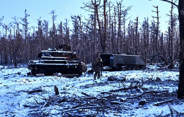 Destroyed Russian tank