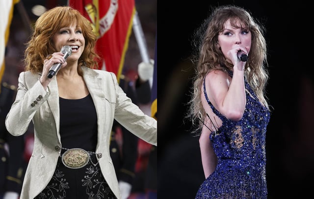 Reba McEntire and Taylor Swift. Credit: Perry Knotts/Don Arnold/Getty