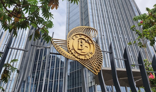 Addis Ababa, Ethiopia - 1-6-2023: Addis Ababa, Ethiopia Commercial Bank of Ethiopia Logo with the newly built building. Building photography. Photography Addis Ababa. Beautiful City of Ethiopia.