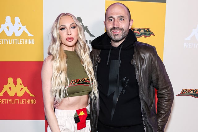 Christine Quinn and Christian Richard arrive at the PrettyLittleThing X Kappa Launch Party held at the Sunset Room Hollywood, in Hollywood, on May 9, 2023.