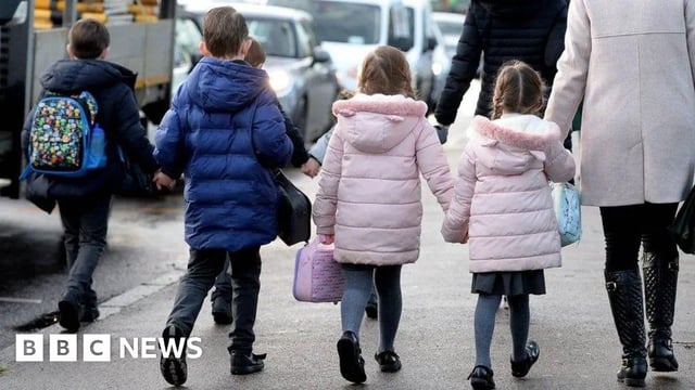 children walking to school