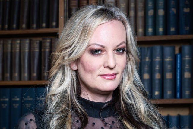 Stormy Daniels at Oxford Union, in Oxford, England, on May 24, 2023.