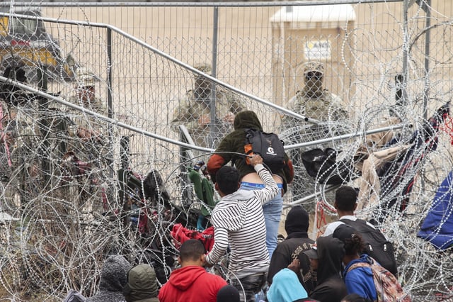 Migrants breaking in
