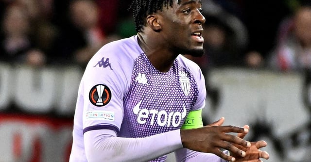 Soccer Football - Europa Conference League - Play-Off First Leg - Bayer Leverkusen v AS Monaco - BayArena, Leverkusen, Germany - February 16, 2023   AS Monaco's Axel Disasi reacts REUTERS/Benjamin Westhoff