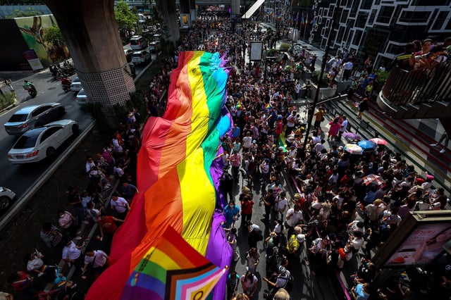 People take part in the annual LGBTQ Pride parade in Bangkok, Thailand, June 4, 2023. REUTERS/Athit Perawongmetha