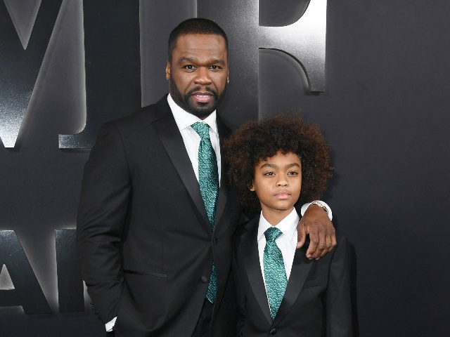 HOLLYWOOD, CALIFORNIA - JANUARY 05: Curtis "50 Cent" Jackson and Sire Jackson attend the red carpet premiere of Starz "BMF" Season 2 at TCL Chinese Theatre on January 05, 2023 in Hollywood, California. (Photo by JC Olivera/Getty Images)